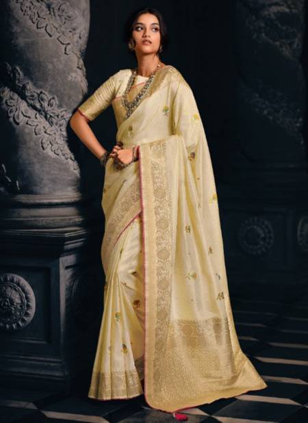 White Colour Tantra Pankh New Heavy Meena Tissue Festive Wear Saree Collection 2702